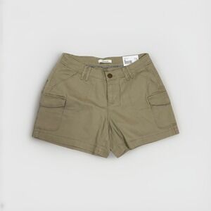 Natural Reflections Women Plus Size High Rise Canvas Cargo Shorts Blue Size 8